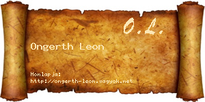 Ongerth Leon névjegykártya